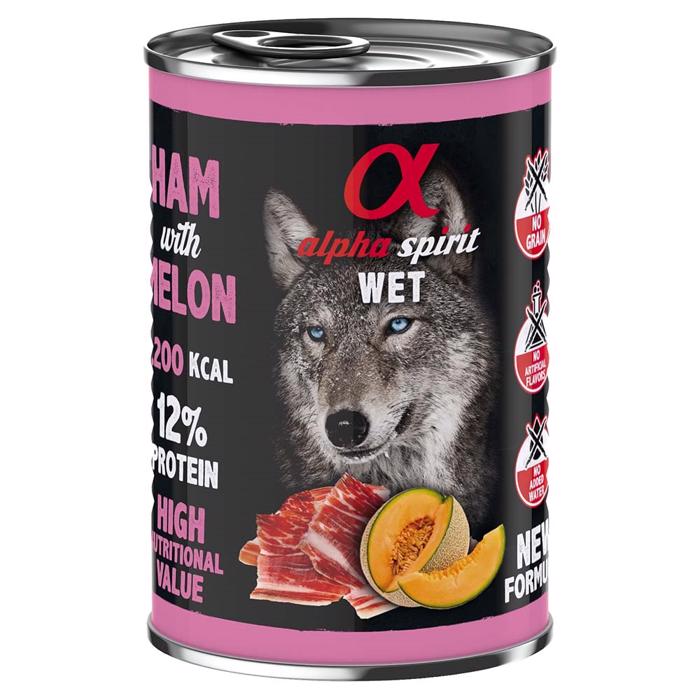 Alpha Spirit Wet Ham & Melon Apple Vådfoder til Hunden 400g