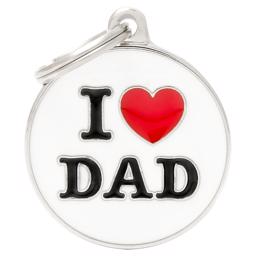My Family Hundetegn Charms Cirkel "I Love Dad"
