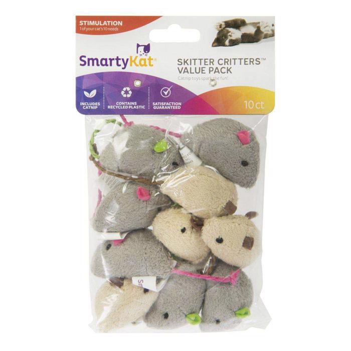 SmartyKat Skitter Critters Value Pack Legetøjsmus 10 Stk