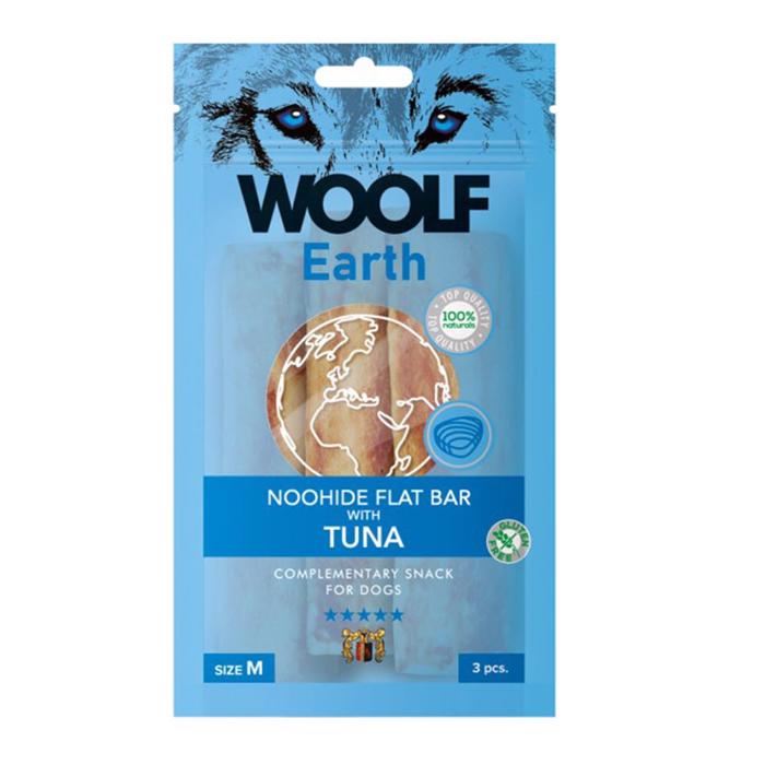 Woolf Earth NooHide FlatBar Tun Naturlige Tyggeben MEDIUM 3stk