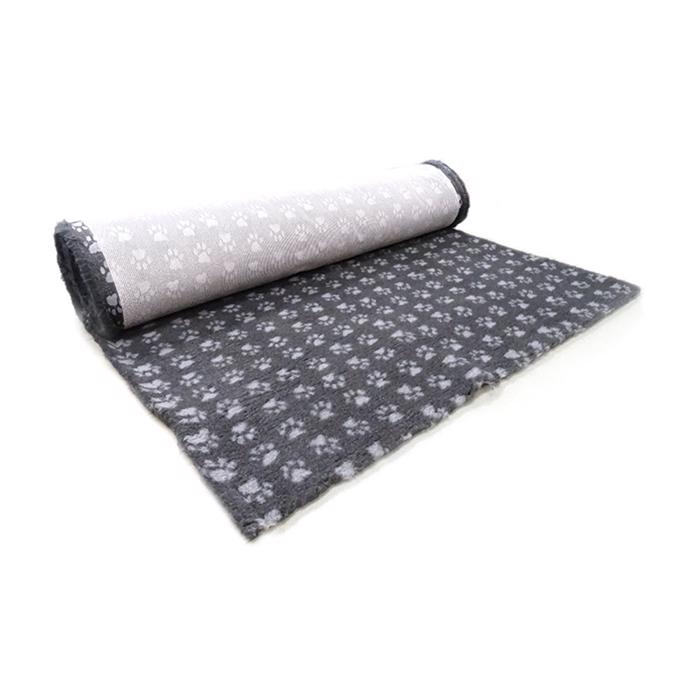 ProFleece Vet Bed Underlag Design Paw Charcoal Grå Med Lysegrå Poter