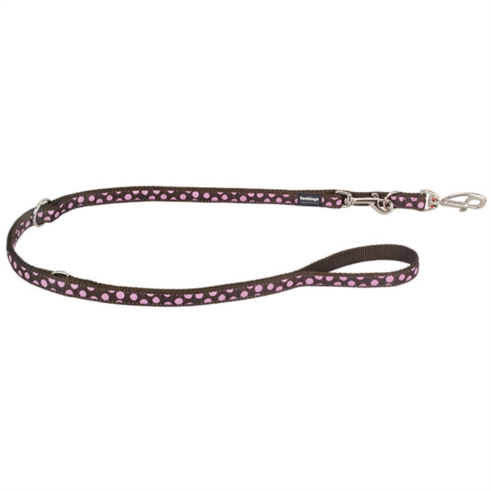 Red Dingo Classic Hundeline Brun med Pink prikker