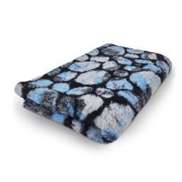 Vet Bed Extra Soft Black Blue Stepping Stones 75 x 100 cm