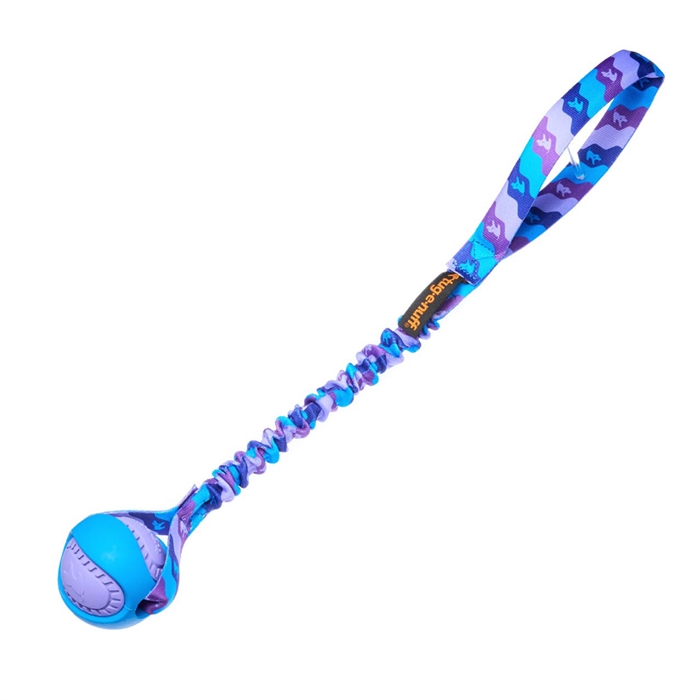 Tug-e-nuff PowerBall Bungee Dummy med Bold Lilla og Blå 44cm