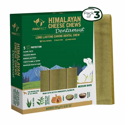 Pawfect Himalaya Dentamust Yaki Oste Ben med Aloe Vera MEDIUM 3 x 65g