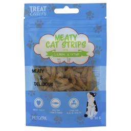 TreatEaters Kattegodbidder Meaty Cat Strips Laks & Catnip 30g