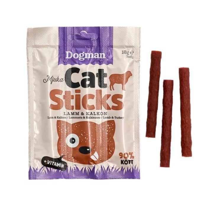 Dogman Cat Sticks med Lam og Kalkun Lækre Katte Stænger