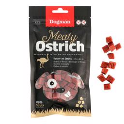 Dogman Meaty Ostrich Cubes Lækre Snack Bidder Med Struds 80 gram