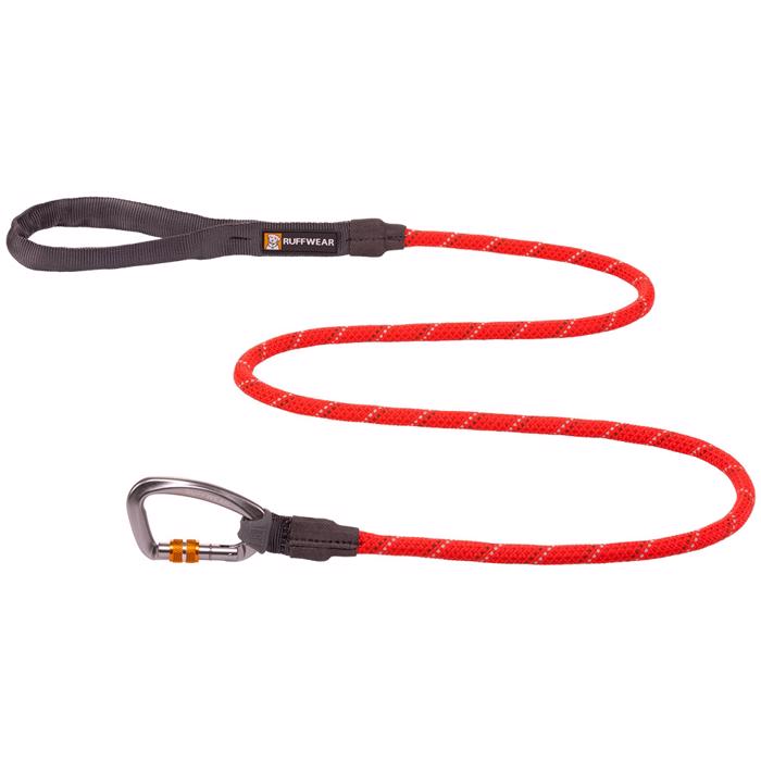 Ruffwear Knot-A-Leash Kraftig Førerline Rød med Gråt Håndtag