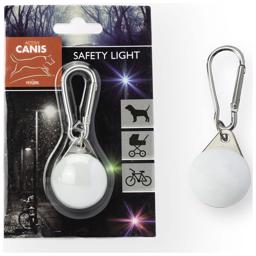 Active Canis Safety Lights Hundelygte med Karabin i Hvid