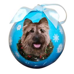 Christmas Ornament Julekugle Med Cairn Terrier på Blå kugle