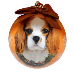 Christmas Ornament Julekugle Med Cavalier King Charles På Rød Kugle
