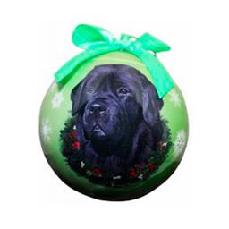 Christmas Ornament Julekugle Med Newfoundlænder på Grøn Kugle