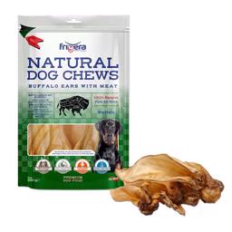 Frigera Natural Dog Chews Buffalo Ears With Meat Bøffel ører med Kød Til Hund 250g