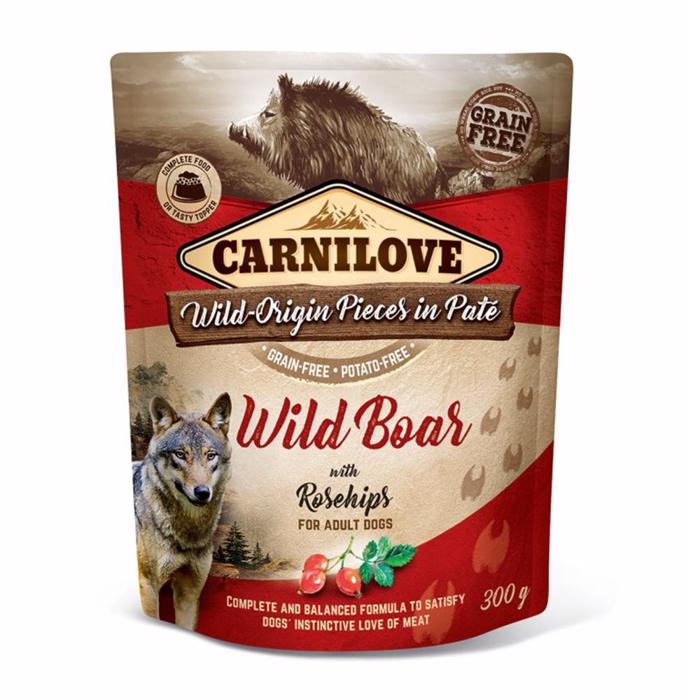 Carnilove Pouch Pate Vådfoder Med Vildsvin og Hyben 300 gram