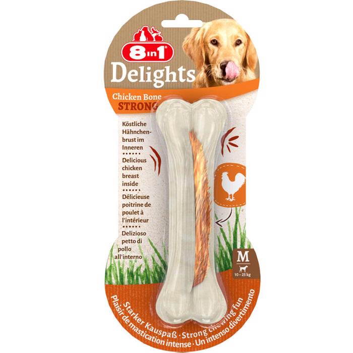 8in1 Delights Chicken Bone Strong Tyggeben Medium