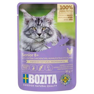 Bozita Feline Bidder i Sauce Til Seniorkatten med Extra Kylling 85g