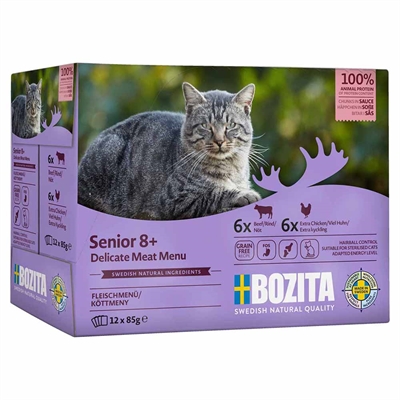 Bozita Feline Bidder i Sauce Til Seniorkatten MIXBOX 12stk