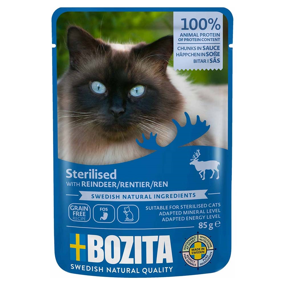 Bozita Feline Sterilised Bidder i Sovs Rensdyr 85g