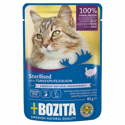Bozita Feline Sterilised Bidder i Gelé Kalkun 85g