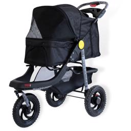 Buggy All Terrain Big Wheels En Første Klasses Klapvogn Til Hund Sort