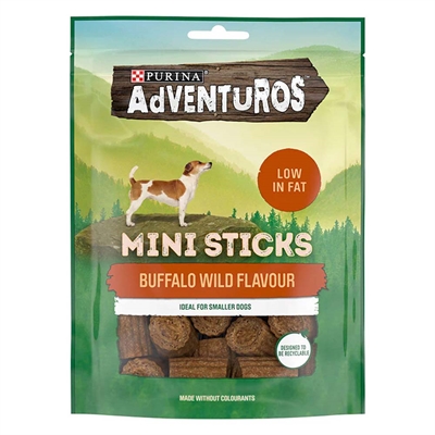 Adventuros Mini Sticks Buffalo Wild Flavour Hundegodbidder 90g