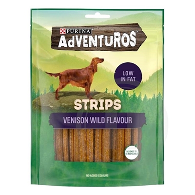 Adventuros Strips Vension Wild Flavour Hundegodbidder 90g