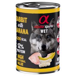 Alpha Spirit Wet Rabbit & Banana Vådfoder til Hunden 400g