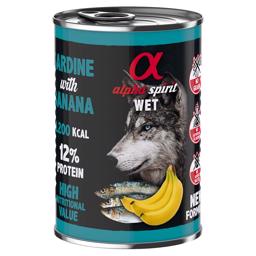 Alpha Spirit Wet Sardine & Banana Vådfoder til Hunden 400g