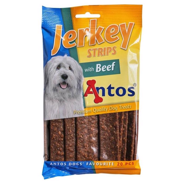 Antos Jerkey Strips With BEEF Herlige Flade Kød Barer 200g