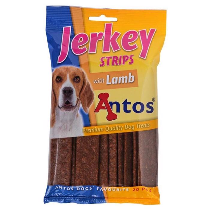 Antos Jerkey Strips With LAMB Herlige Flade Kød Barer 200g