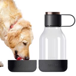 Asobu Tritan Plast Vandflaske Til Hunden med Skål i SORT