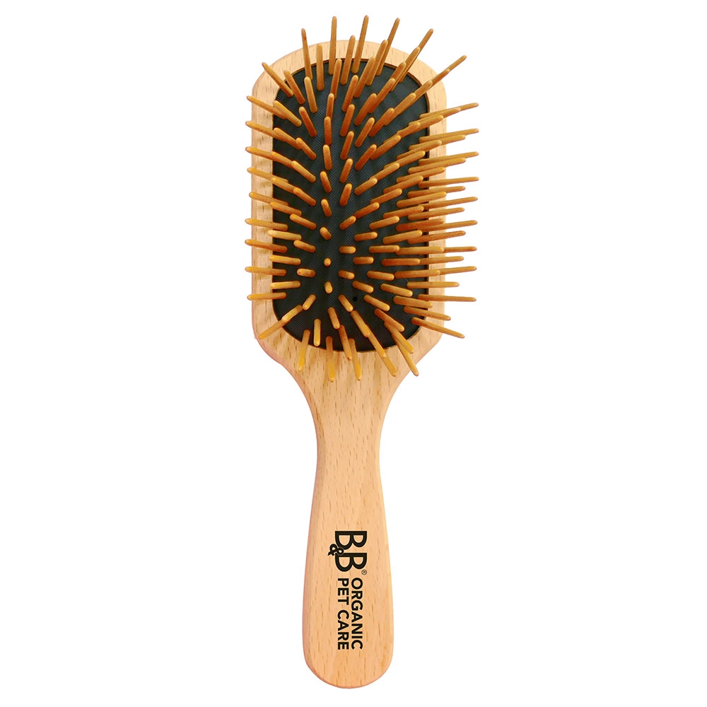 B&B Premium Wood Pin Brush Børste i Træ Til Lang Pels