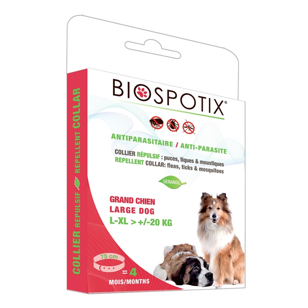Bestemt Vænne sig til auktion Biospotix Loppe Og Flåt Halsbånd Til Store Hunde Over 20 kg