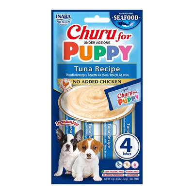 Churu Puppy Tubes Flydende Godbid Til Hvalpen med Kylling & Laks