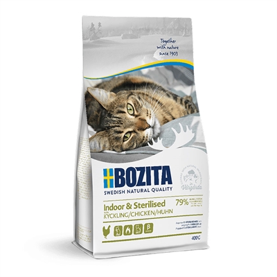 Bozita Indoor & Sterilised Kattefoder med Kylling 400g