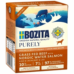 Bozita Purely Voksen Hunde Pate med Kødstykker af Okse & Laks 370g