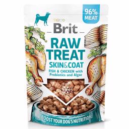 Brit Raw Treat Skin & Coat med Fisk, Kylling, Probiotika & Alger 40g