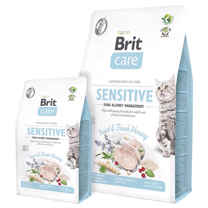 Brit Care Kattefoder til Sensitive Katte Insect & Fresh Herring 7 Kg - DATOVARER