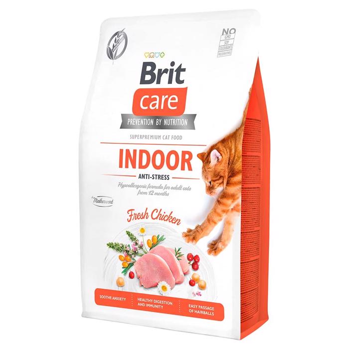 Brit Care Kattefoder til Indendørs Katte Indoor Anti-Stress 2 KG