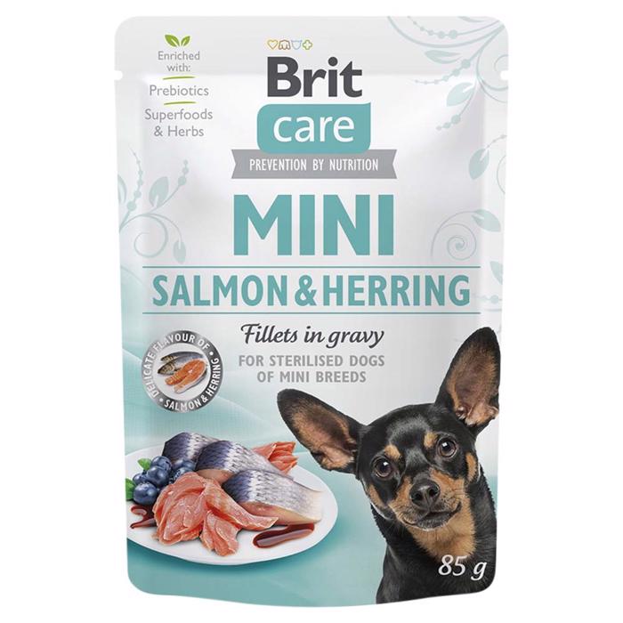 Brit Care Vådfoder Til Hund Mini Fillets In Gravy Laks & Sild 85g