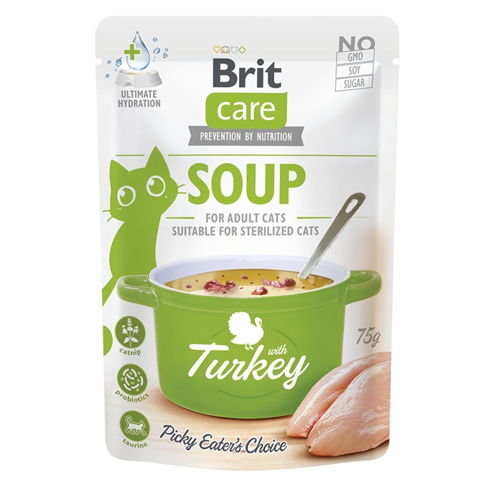 Brit Care Kattefoder Soup med Kalkun Til Voksne Katte 75g