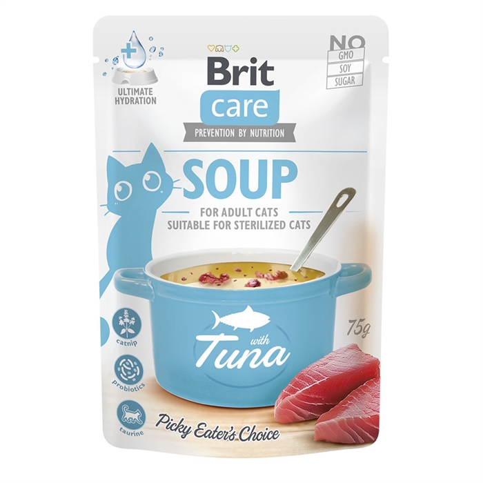 Brit Care Kattefoder Soup med Tun Til Voksne Katte 75g