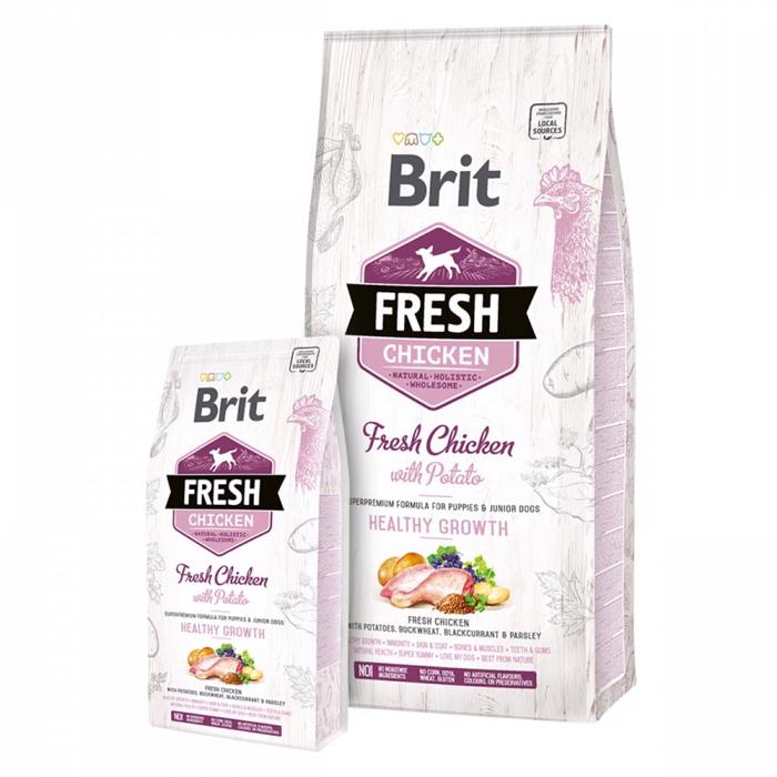 Hundefoder BRIT Fresh Healthy Growth Hvalpefoder med Kylling & Kartofler