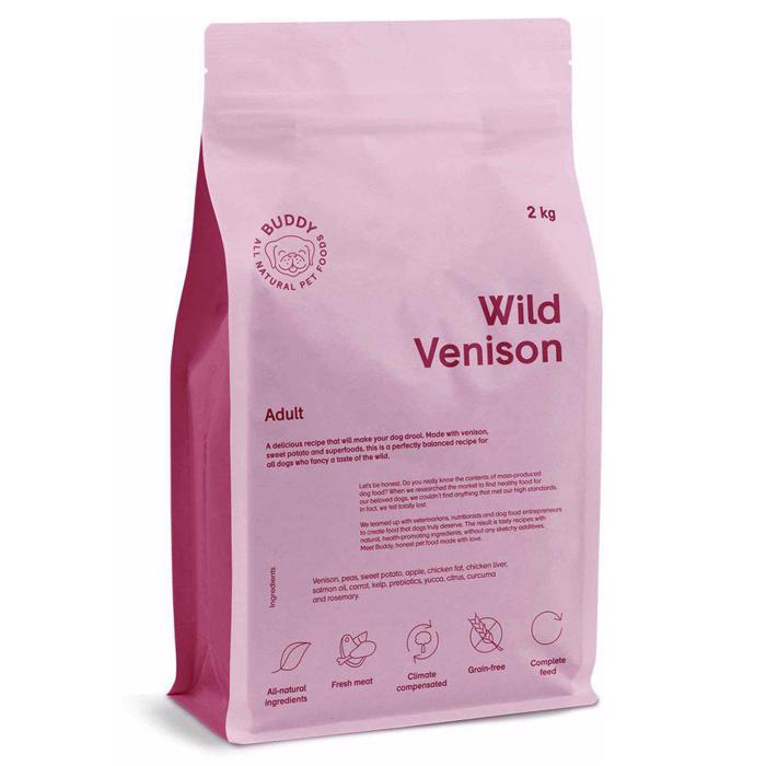 Buddy Kornfrit Naturligt Tørfoder til Hunden Wild Venison