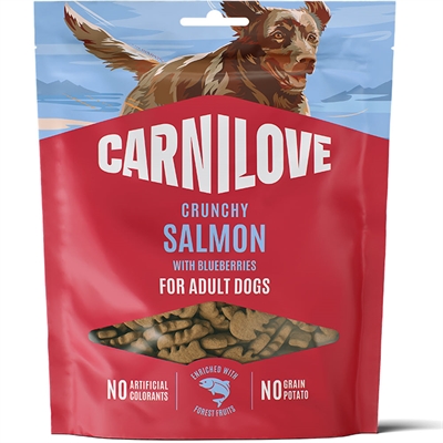 Carnilove Dog Crunchy Snack LAKS og Blåbær 200g