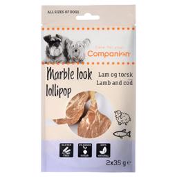 Companion Marble Look Lollipop Slikkepind Med Lam & torsk 2 stk