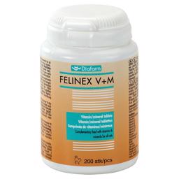 Diafarm Felinex Vitamin og Mineral Tilskud Til Kat 200 stk.