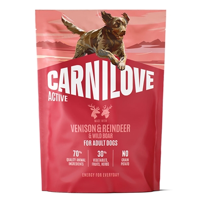 Carnilove Active Hundefoder Adult Venison, Reindeer & Wildboar 1,5 kg