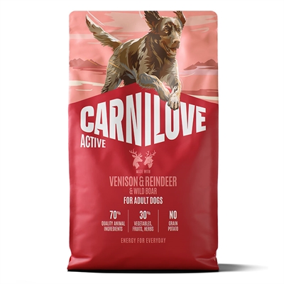 Carnilove Active Hundefoder Adult Venison, Reindeer & Wildboar 4 kg